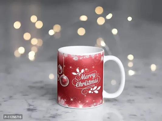 PUREZENTO Merry Christmas Printed Ceramic Coffee Tea / Milk Mug (330 ML)-Xmas Decorations, Christmas Gifts, Xmas Mugs, Christmas Presents(Pack of 1)