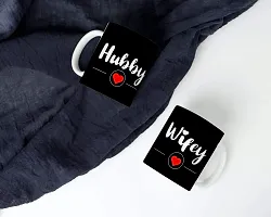 Purezento ""Hubby Love Wifey Love"" Couple Ceramic Tea/Coffee Mug for Valentine Day Gift for Girlfriend, Boyfriend,Husband and Wife,Friends,Anniversary,Hubby Wifey,Birthday ,Set of 2-thumb3