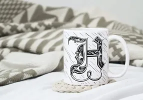 PUREZENTO Alphabet H Ceramic Mug (Pack of 1)| C Handle |-thumb1