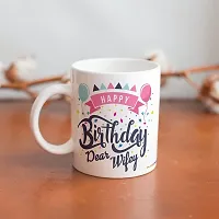 purezento Happy Birthday Dear Wife Best gfit for Wife's Birthday Ceramic Coffee Mug-thumb3