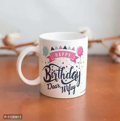 purezento Happy Birthday Dear Wife Best gfit for Wife's Birthday Ceramic Coffee Mug-thumb4