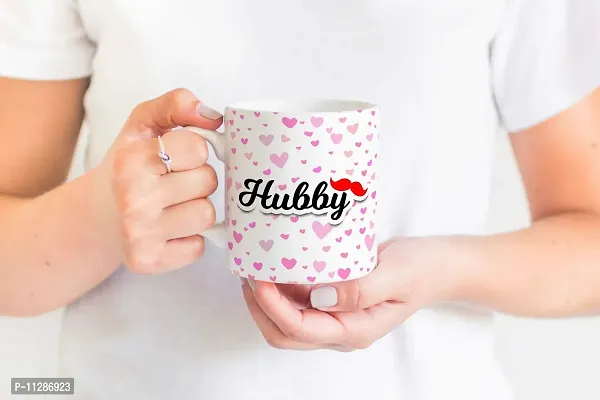 PUREZENTO ""Hubby. Wifey. Couple Ceramic Tea/Coffee Mug for Valentine Day Gift for Girlfriend, Boyfriend,Husband and Wife,Friends,Anniversary,Hubby Wifey,Birthday ,Set of 2-thumb2