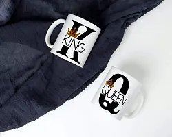 PUREZENTO ""King Queen Couple Ceramic Tea/Coffee Mug for Valentine Day Gift for Girlfriend, Boyfriend,Husband and Wife,Friends,Anniversary,Hubby Wifey,Birthday ,Set of 2-thumb4