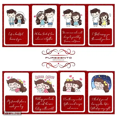 PUREZENTO Love You Forever: Love Story Romantic Cards: Cute Messages Cards Gift For Couples on Anniversaries, Valentines Set of 9 cards-thumb2