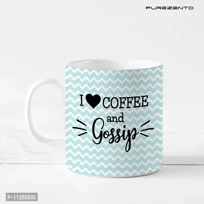 PUREZENTO I Love Coffee and Gossip Coffee Tea /Milk Cup(Pack OF1)-thumb2