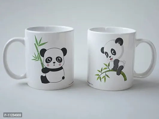 PUREZENTOMr. Panda & Miss Panda Gift for Brother Sister on Rakhsa Bandhan Ceramic Coffee Mug