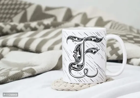 PUREZENTO Alphabet F Ceramic Mug (Pack of 1)| C Handle |-thumb5