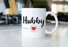 PUREZENTO ""Hubby Wifey Couple Ceramic Tea/Coffee Mug for Valentine Day Gift for Girlfriend, Boyfriend,Husband and Wife,Friends,Anniversary,Hubby Wifey,Birthday ,Set of 2-thumb1