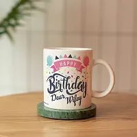 purezento Happy Birthday Dear Wife Best gfit for Wife's Birthday Ceramic Coffee Mug-thumb1