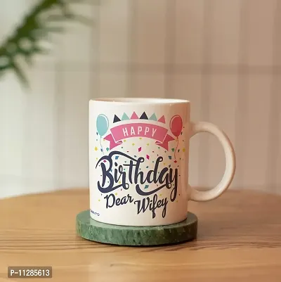 purezento Happy Birthday Dear Wife Best gfit for Wife's Birthday Ceramic Coffee Mug-thumb2