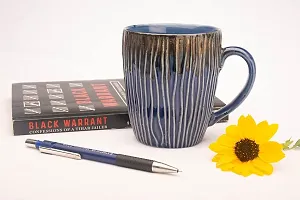 PUREZENTO Ceramic Indigo Blue Attractive line Studio Pottery with Glossy Finish Ceramic Coffee/Tea Mug-thumb4