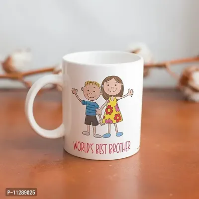 PUREZENTOWorld Best Brother Raksha Bandhan Speacial Ceramic Coffee Mug-thumb3