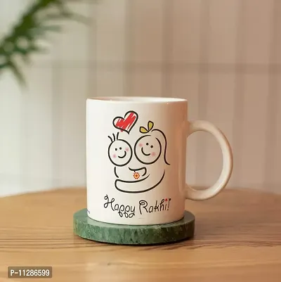 PUREZENTO?Happy Rakhi Cartoon Brother Sister Design/ Raksha Bandhan Ceramic Coffee Mug-thumb3