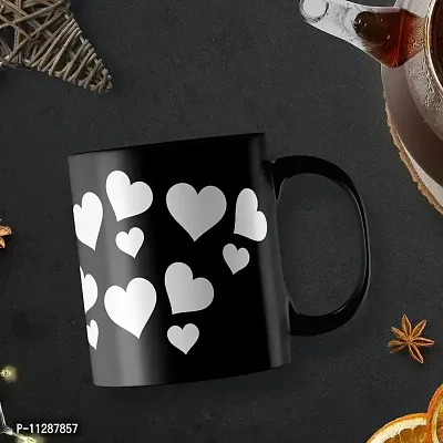 Purezento Be Mine Valentine Gift for Couple/Bf/Gf/Husband/Wife Ceramic Coffee Full Black Mug (350 ml)(Pack of 1)-thumb2