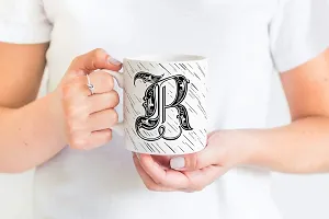 PUREZENTO Alphabet R Ceramic Mug (Pack of 1)| C Handle |-thumb1