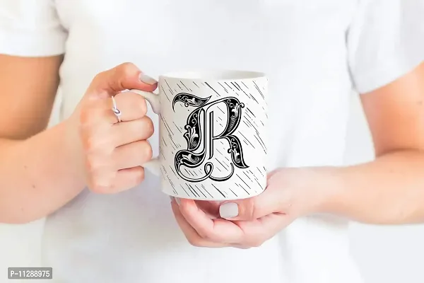 PUREZENTO Alphabet R Ceramic Mug (Pack of 1)| C Handle |-thumb2