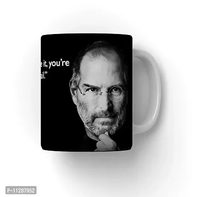 PUREZENTO Ceramic Steve Jobs Coffee Tea / Milk Cup ( Multicolour)-thumb0