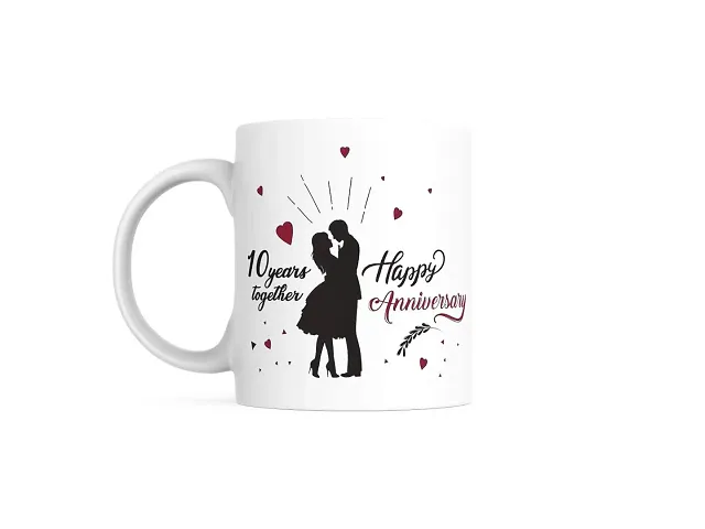 PUREZENTO Year Happy Anniversary Wedding Gift Couple CEREMIC Mug Coffee Tea / Milk Mug(Pack of 1)