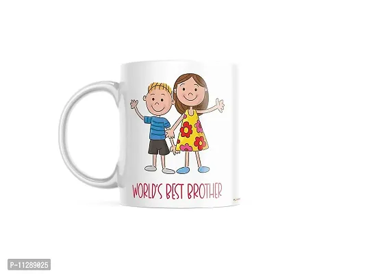 PUREZENTOWorld Best Brother Raksha Bandhan Speacial Ceramic Coffee Mug-thumb0