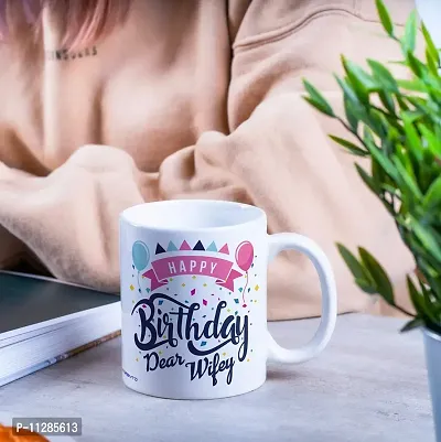 purezento Happy Birthday Dear Wife Best gfit for Wife's Birthday Ceramic Coffee Mug-thumb5