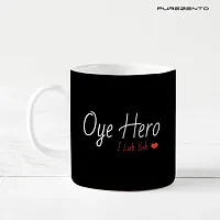 PUREZENTO ""Oye Hero Oye Heroine"" Couple Ceramic Tea/Coffee Mug for Valentine Day Gift for Girlfriend, Boyfriend,Husband and Wife,Friends,Anniversary,Hubby Wifey,Birthday ,Set of 2-thumb1