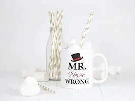 PUREZENTO ""MR Never Wrong MRS Always Right Couple Ceramic Tea/Coffee Mug for Valentine Day Gift for Girlfriend, Boyfriend,Husband and Wife,Friends,Anniversary,Hubby Wifey,Birthday ,Set of 2-thumb3