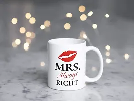 PUREZENTO ""MR Never Wrong MRS Always Right Couple Ceramic Tea/Coffee Mug for Valentine Day Gift for Girlfriend, Boyfriend,Husband and Wife,Friends,Anniversary,Hubby Wifey,Birthday ,Set of 2-thumb2