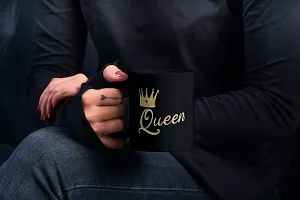 PUREZENTO King Queen Couple Ceramic Tea/Coffee Mug for Valentine Day Gift for Girlfriend, Boyfriend,Husband and Wife,Friends,Anniversary,Hubby Wifey,Birthday ,Set of 2-thumb2