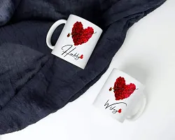PUREZENTO Hubby Wifey Couple Ceramic Tea/Coffee Mug for Valentine Day Gift for Girlfriend, Boyfriend,Husband and Wife,Friends,Anniversary,Hubby Wifey,Birthday ,Set of 2-thumb3
