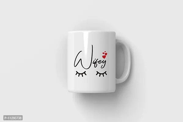 PUREZENTO ""Hubby Wifey Date Couple Ceramic Tea/Coffee Mug for Valentine Day Gift for Girlfriend, Boyfriend,Husband and Wife,Friends,Anniversary,Hubby Wifey,Birthday ,Set of 2-thumb5