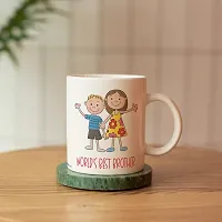 PUREZENTOWorld Best Brother Raksha Bandhan Speacial Ceramic Coffee Mug-thumb3