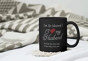 PUREZENTO I Love My Husband from The top of his, to deep Down in his Soul Ceramic Coffee Tea / Milk Mug with Handle for Husband/ BF ( Pack of 1, 350ML)-thumb3