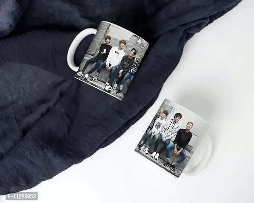 PUREZENTO Ceramic BTS Boys Bangtan Music Brand Kpop Printed Coffee Tea/Milk Mug (White, 350ml)-thumb2