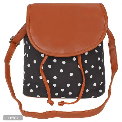 Vamsum Women's  Girls' Backpack Hangabag Sling Bag (Black Polka)