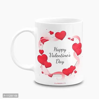 PUREZENTO Happy Valentine's Day Couple/BF/GF/Husband/Wife Ceramic Coffee Tea/ Milk Mug