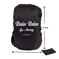 Vamsum Waterproof Backpack Rain/Dust Cover, Black Color Free Size (Rain Rain Go Away Quote)_Pack Of 2-thumb1