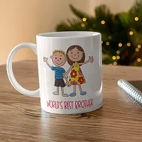 PUREZENTOWorld Best Brother Raksha Bandhan Speacial Ceramic Coffee Mug-thumb1