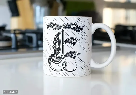 PUREZENTO Alphabet E Ceramic Mug (Pack of 1)| C Handle |-thumb5