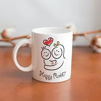 PUREZENTO?Happy Rakhi Cartoon Brother Sister Design/ Raksha Bandhan Ceramic Coffee Mug-thumb3