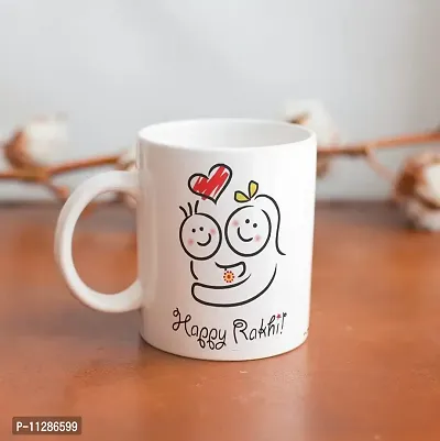 PUREZENTO?Happy Rakhi Cartoon Brother Sister Design/ Raksha Bandhan Ceramic Coffee Mug-thumb4