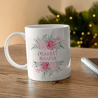 PUREZENTO?Dearest Bhiaiya Floral Design gfit for bhai on Special Occasions of raksha bandhan Ceramic Coffee Mug-thumb1