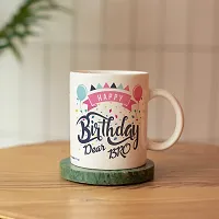 PUREZENTO Happy Birthday Dear Bro Best Gift for Brother's Birthday. Ceramic Coffee Mug/Milk/ Green Tea, (350ML) Microwave Safe, Dishwasher Safe Free from Chemicals.-thumb1