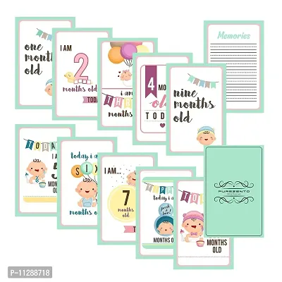 PUREZENTO Baby Milestone Cards: Cute Gift for New Parents, Baby Showers, Newborns - 15 x 9 cm - Set of 26-thumb0