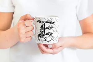 PUREZENTO Alphabet E Ceramic Mug (Pack of 1)| C Handle |-thumb1