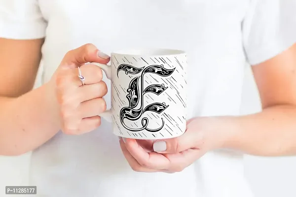 PUREZENTO Alphabet E Ceramic Mug (Pack of 1)| C Handle |-thumb2