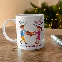 PUREZENTO?Happy Raksha Bandhan Special Design for Brother Sister Ceramic Coffee Mug-thumb1