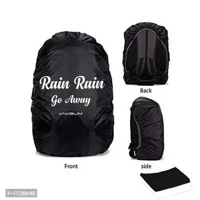 Vamsum Waterproof Backpack Rain/Dust Cover, Black Color Free Size (Rain Rain Go Away Quote)_Pack Of 2-thumb3