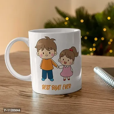 PUREZENTO?Best Bhai Ever Raksha Bandhan Special Design Mug Ceramic Coffee Mug-thumb2