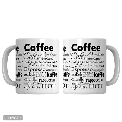 PUREZENTO Coffee Word Clouds Coffee Tea/Milk Cup (Pack of 1)-thumb4