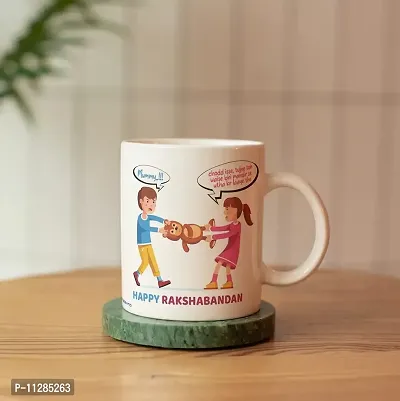 PUREZENTO?Happy Raksha Bandhan Special Design for Brother Sister Ceramic Coffee Mug-thumb3